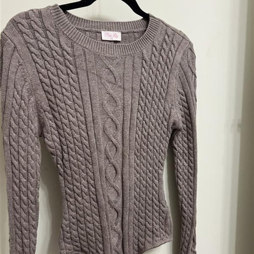 Pink Lily Cable Knit Body Suit